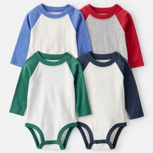 Baby Boy 4-Pack Long-Sleeve Multipack Raglan
Bodysuits 12M